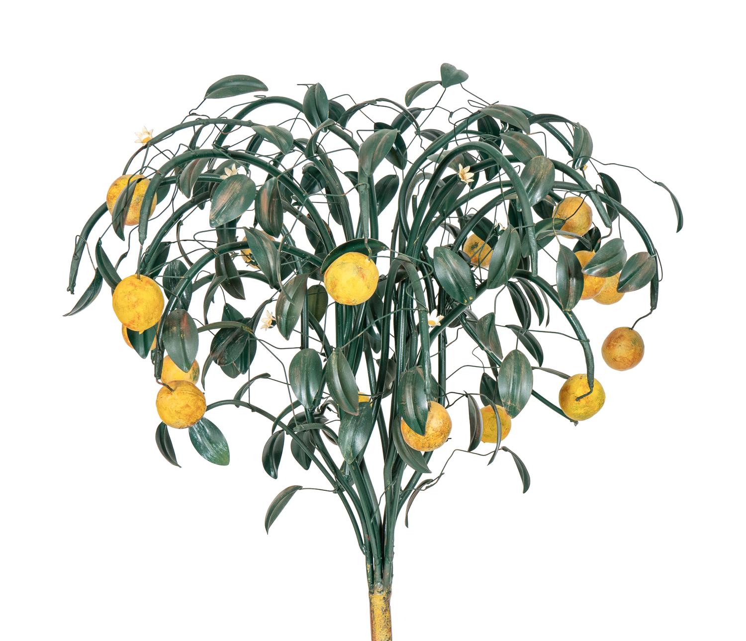 A Pair of Tole Peinte Models of Lemon Trees