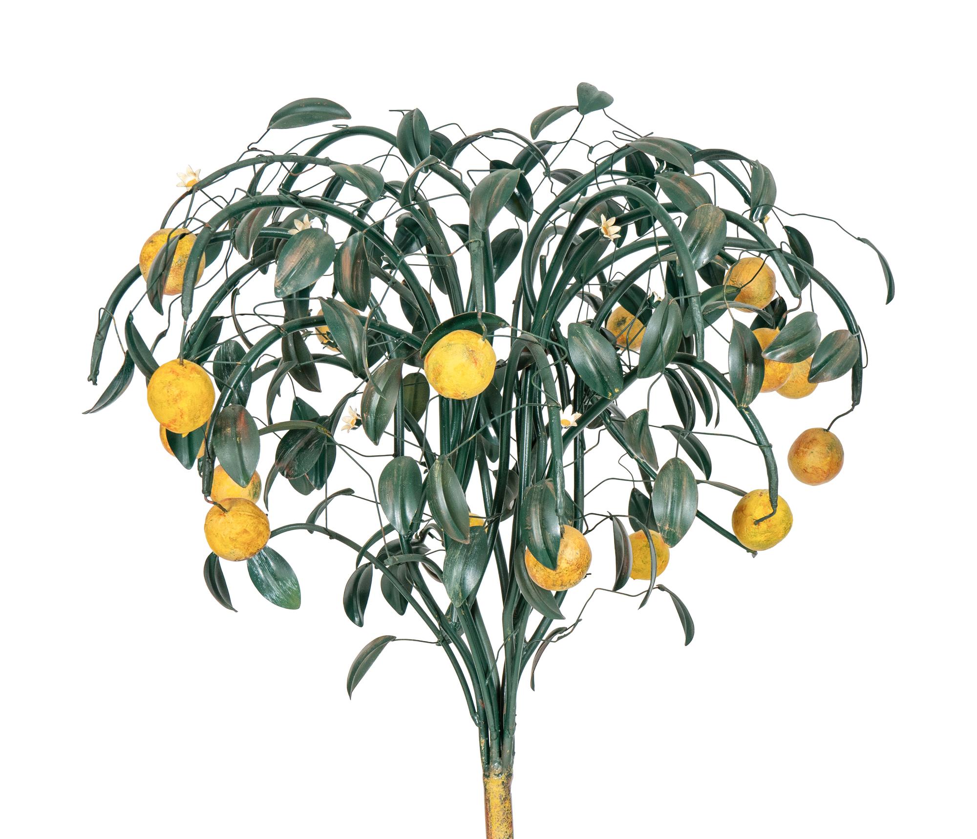 A Pair of Tole Peinte Models of Lemon Trees
