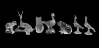 A Group of Eight Lalique Animal Figures