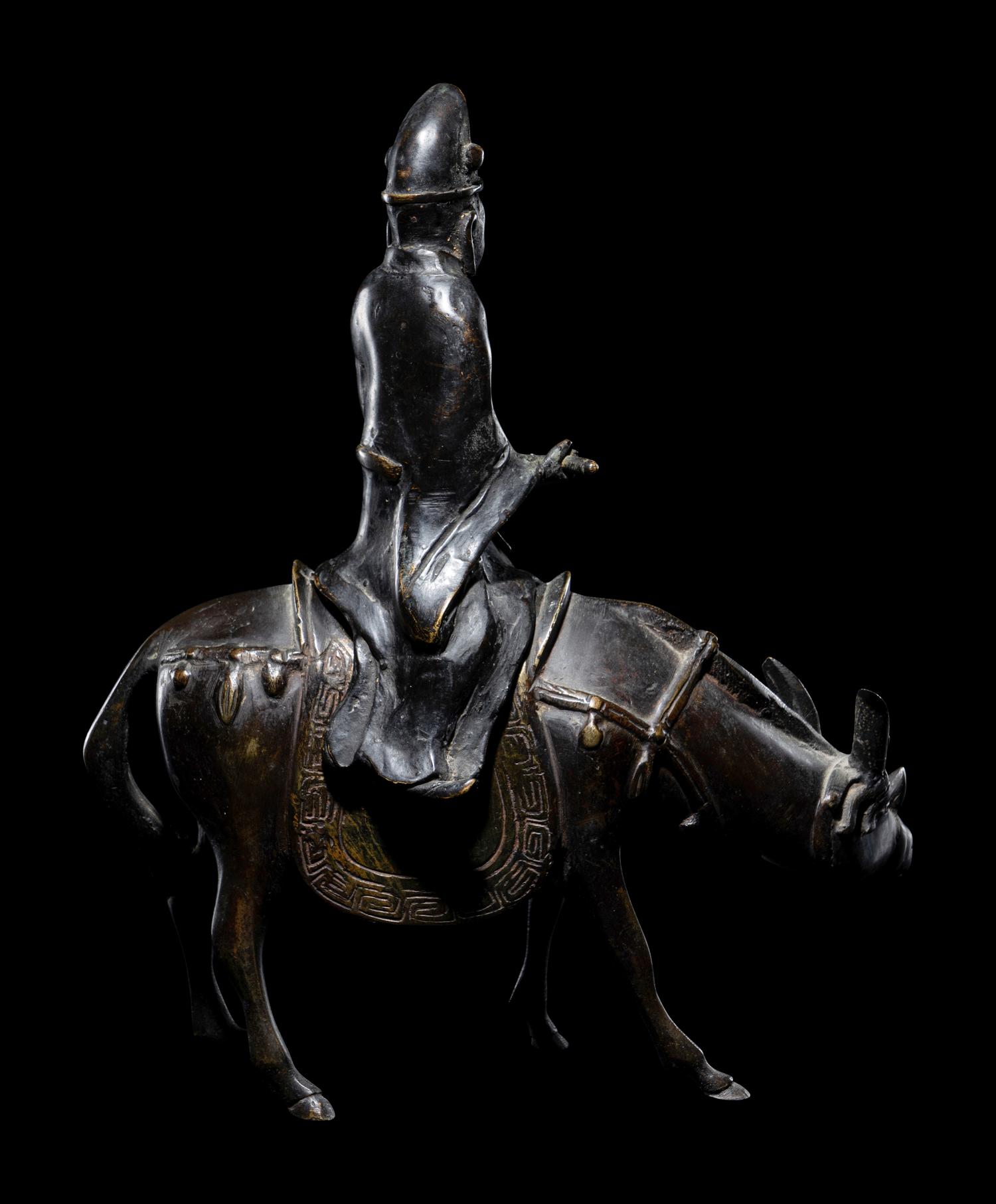 A Japanese Bronze Figural-Form Incense Burner