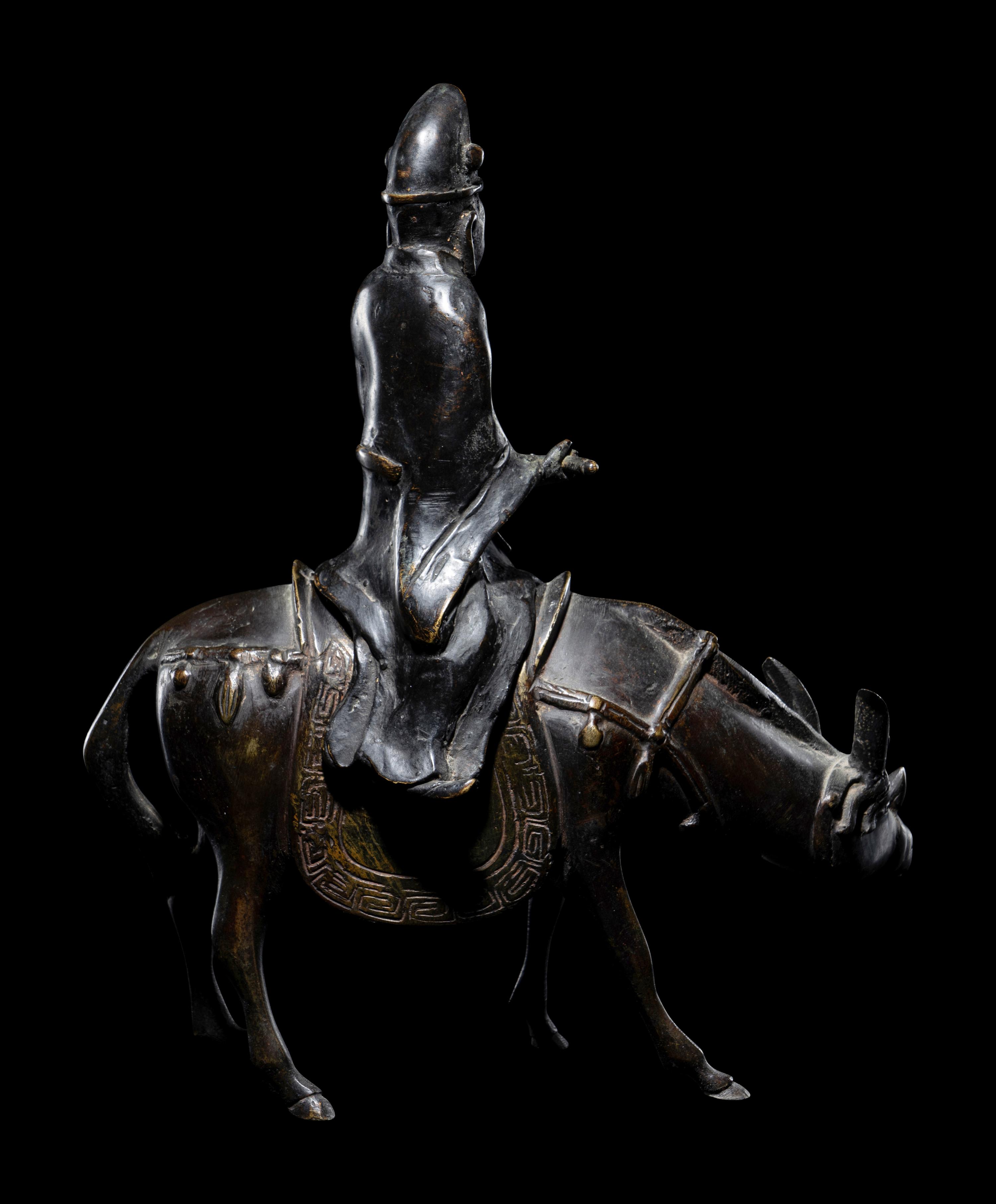 A Japanese Bronze Figural-Form Incense Burner