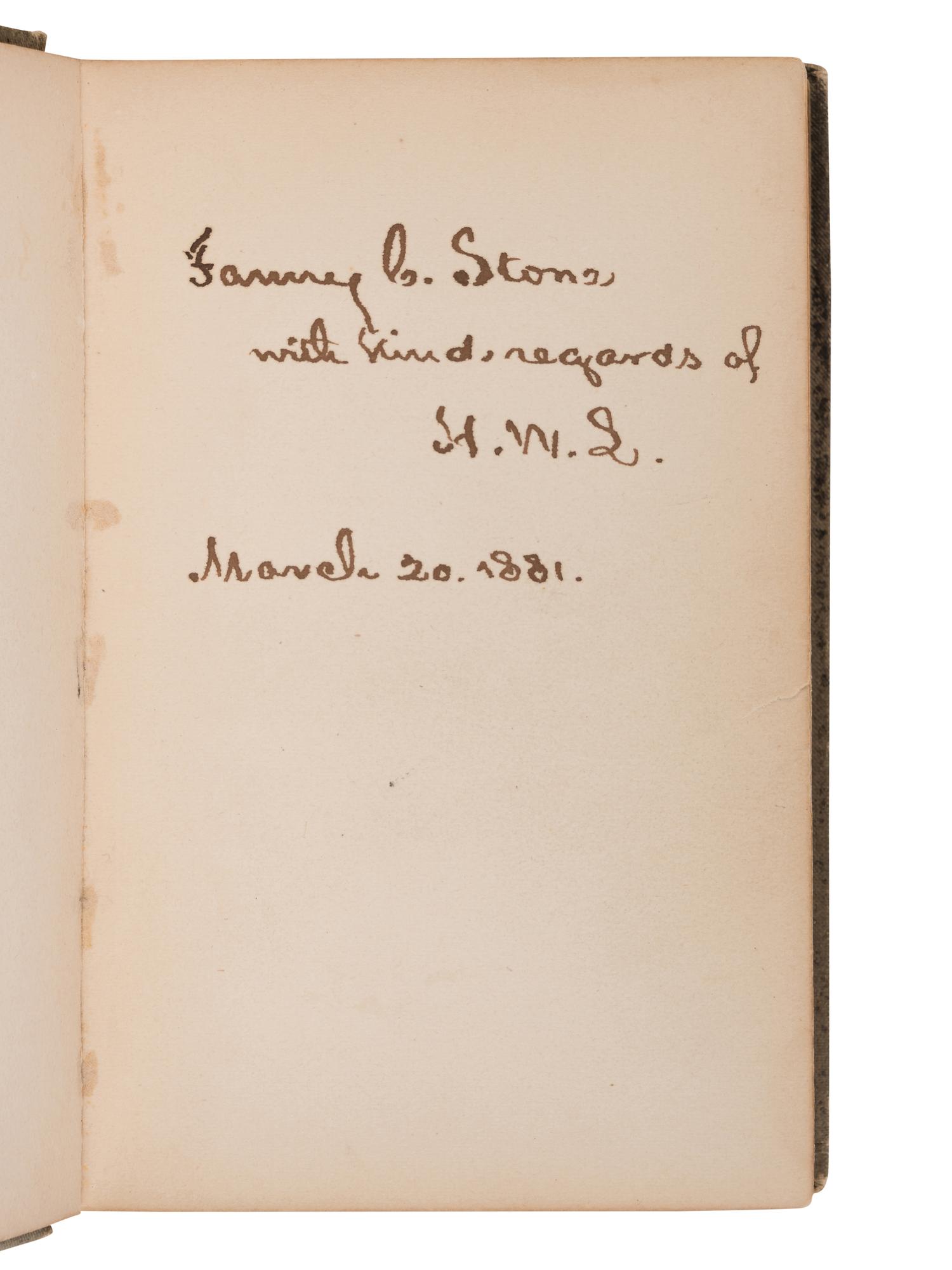 LONGFELLOW, Henry Wadsworth (1808-1882). The Longfellow Birthday-Book . Boston: Houghton Mifflin, 1881.
