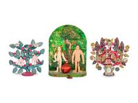 A Group of Thirteen Adam and Eve Sculptural Objects
