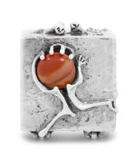A Modernist Silver and Carnelian Mounted Pill Box
