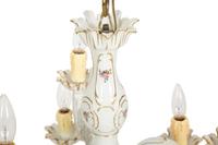 A Lindner Kueps Bavaria San Souci Porcelain Nine-Light Chandelier