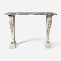 A Carrara marble console table with Verde antico top 19th century