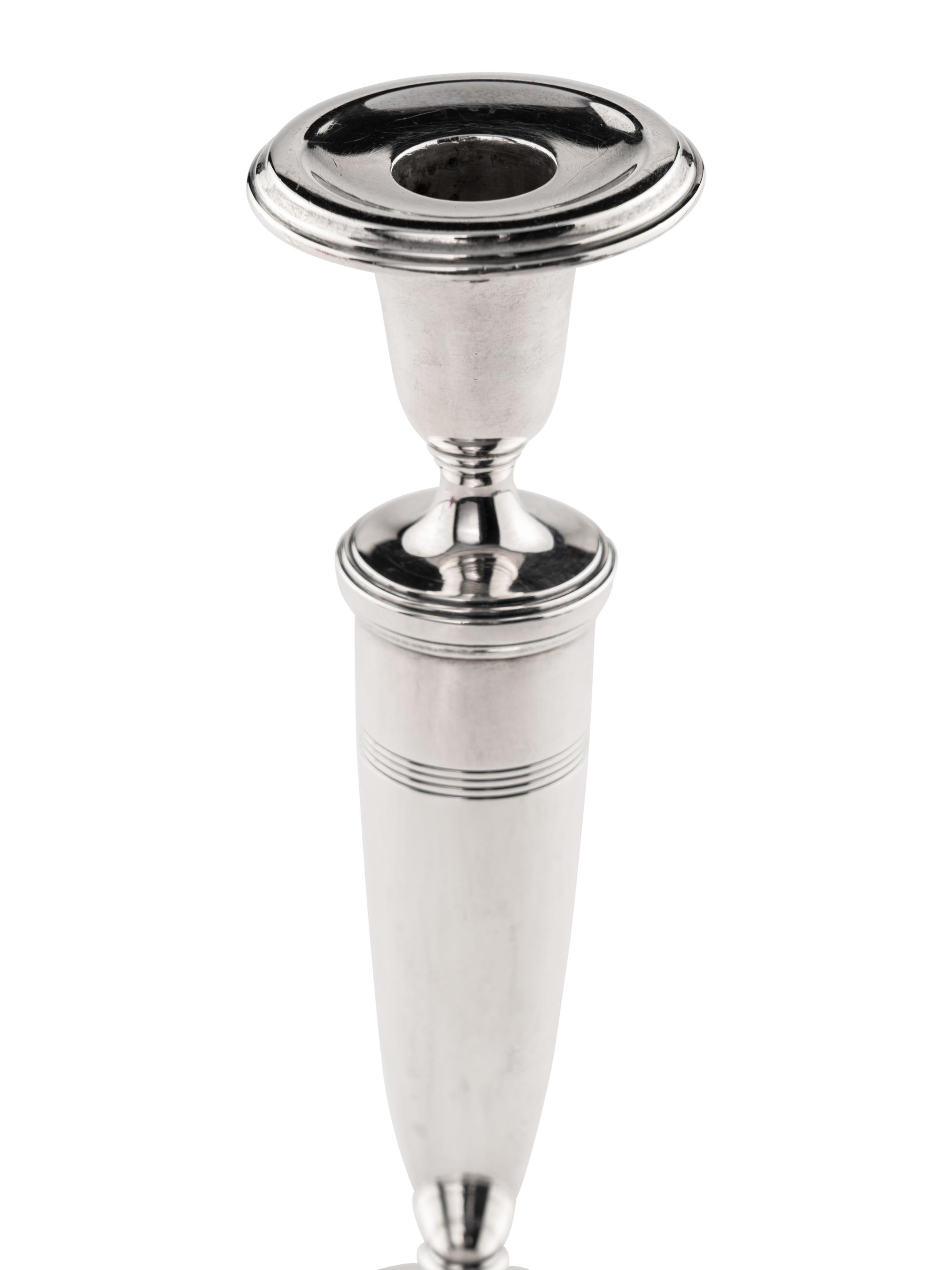 A Pair of Tiffany and Co. Silver Candlesticks