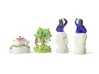 A Group of Four Staffordshire Figures or Figural Groups