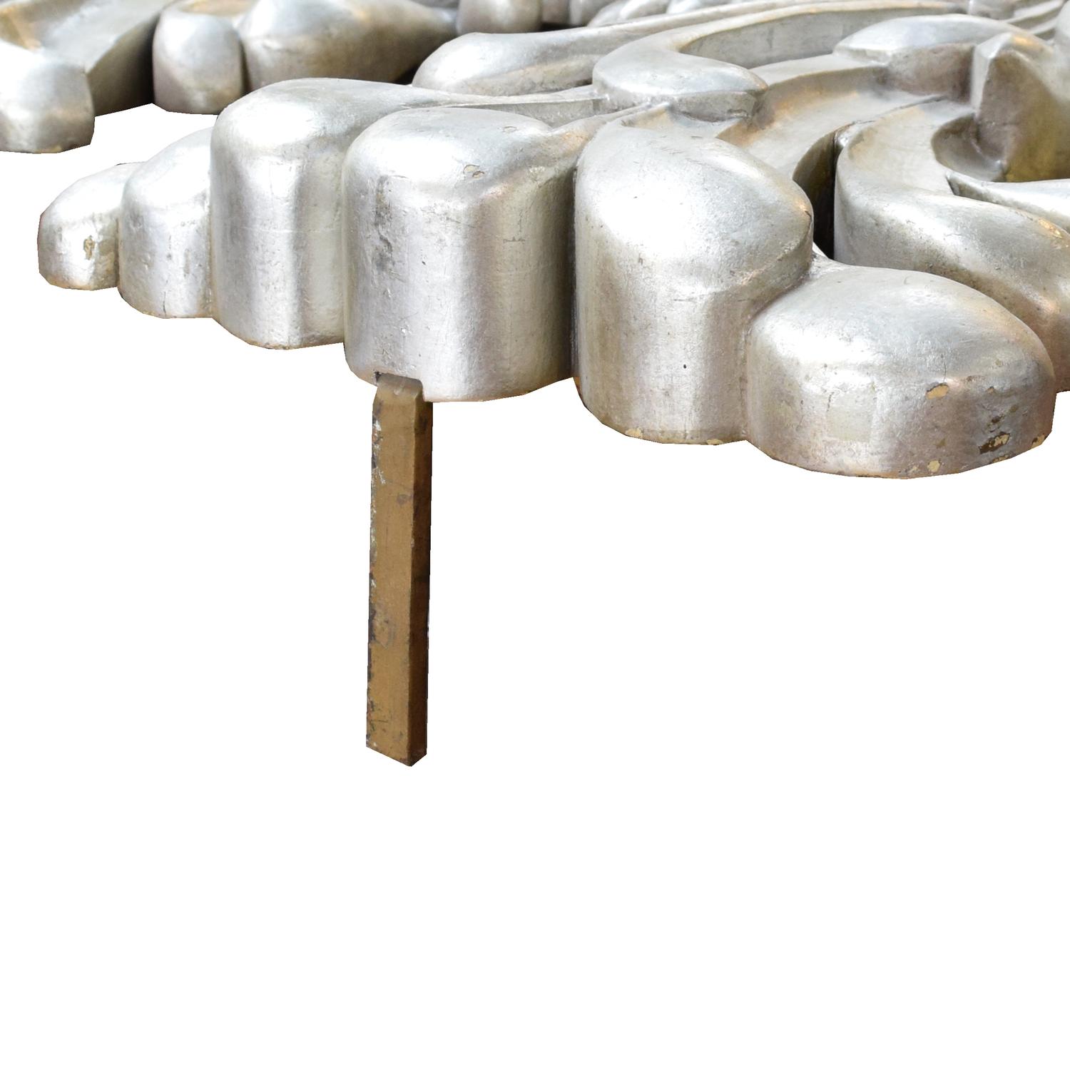 A Silvered Carved Console Fragment 44" W x 9" D x 42 "H — Argentina, Early 20th Century