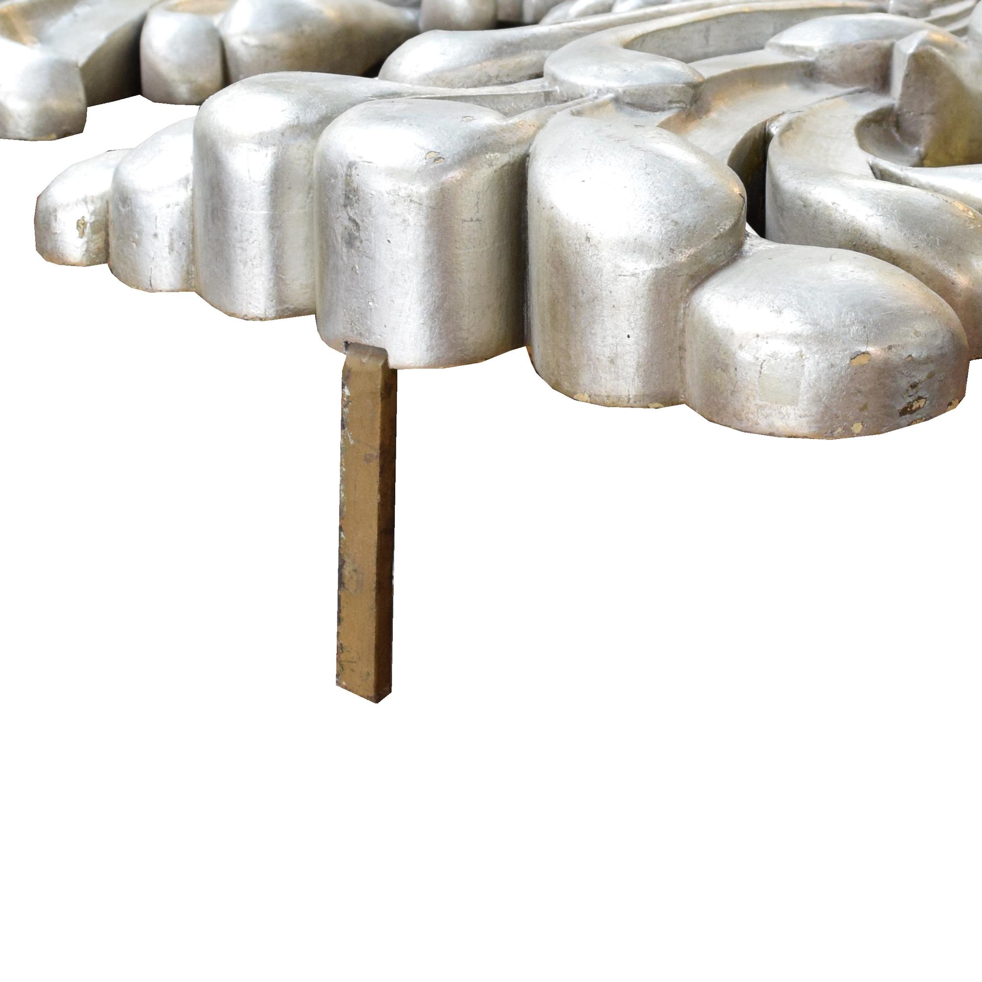 A Silvered Carved Console Fragment 44" W x 9" D x 42 "H — Argentina, Early 20th Century
