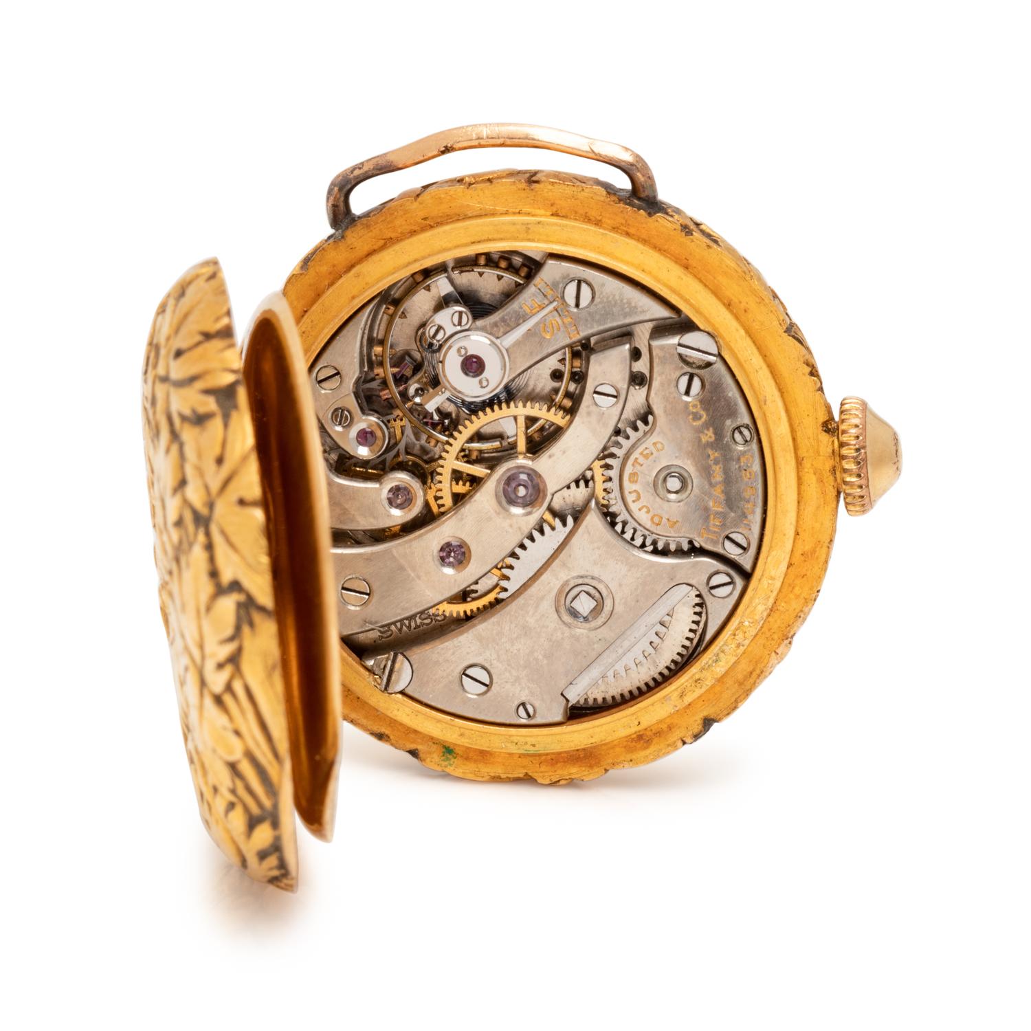 TIFFANY & CO., 18K YELLOW GOLD OPEN FACE POCKET WATCH