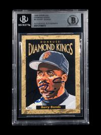 A 1996 Donruss Diamond Kings Barry Bonds Signed Autograph Baseball Card No. DK-8 (Beckett Authentication Services BAS Certified)