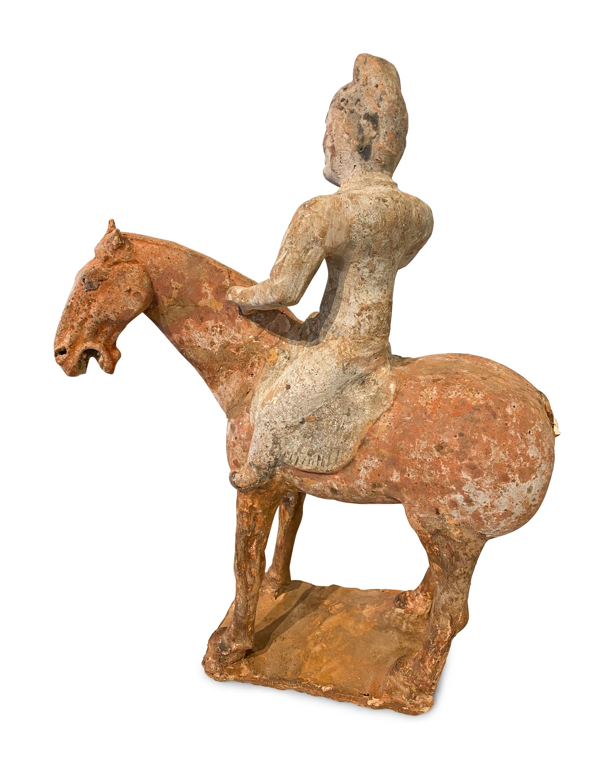 Two Chinese Sancai Pottery Figures