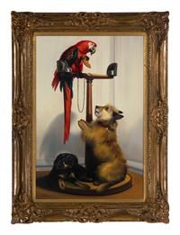 Islay, Tilco, a Macaw, and Two Lovebirds