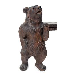 A Black Forest Carved Figural Hall Bench