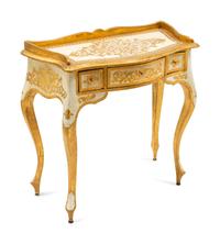 An Italian Painted and Parcel Gilt Side Table
