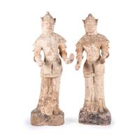 A Pair of Chinese Terra Cotta Warrior Figures