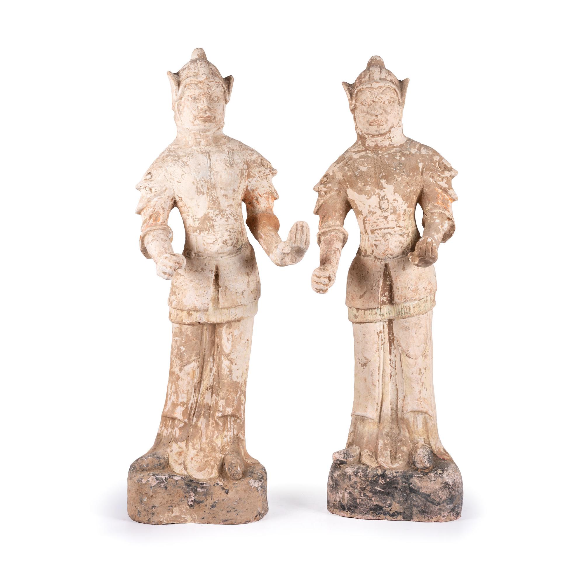 A Pair of Chinese Terra Cotta Warrior Figures