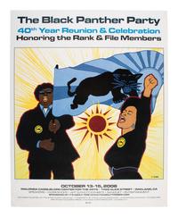 [BLACK PANTHERS]. 2 posters incl. DOUGLAS, Emory, art. The Black Panther Party. 40th Year Reunion...