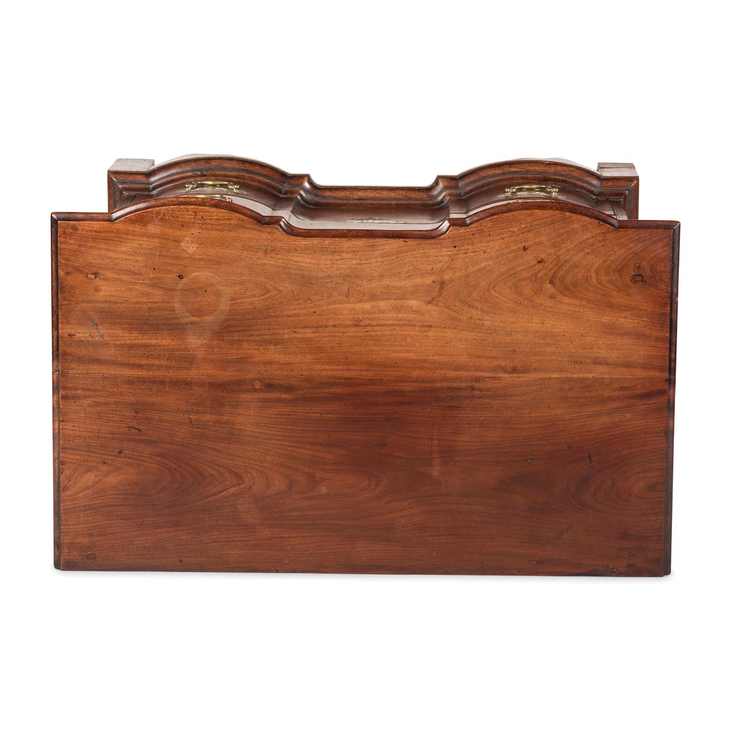 A Chippendale Figured Mahogany Block Front Chest of Drawers