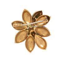 YELLOW GOLD AND ENAMEL BROOCH