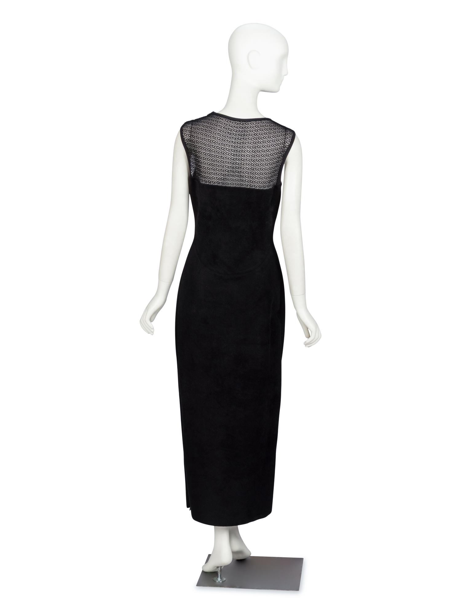 AlaÏa, Black Velvet Fleece Stretch Dress
