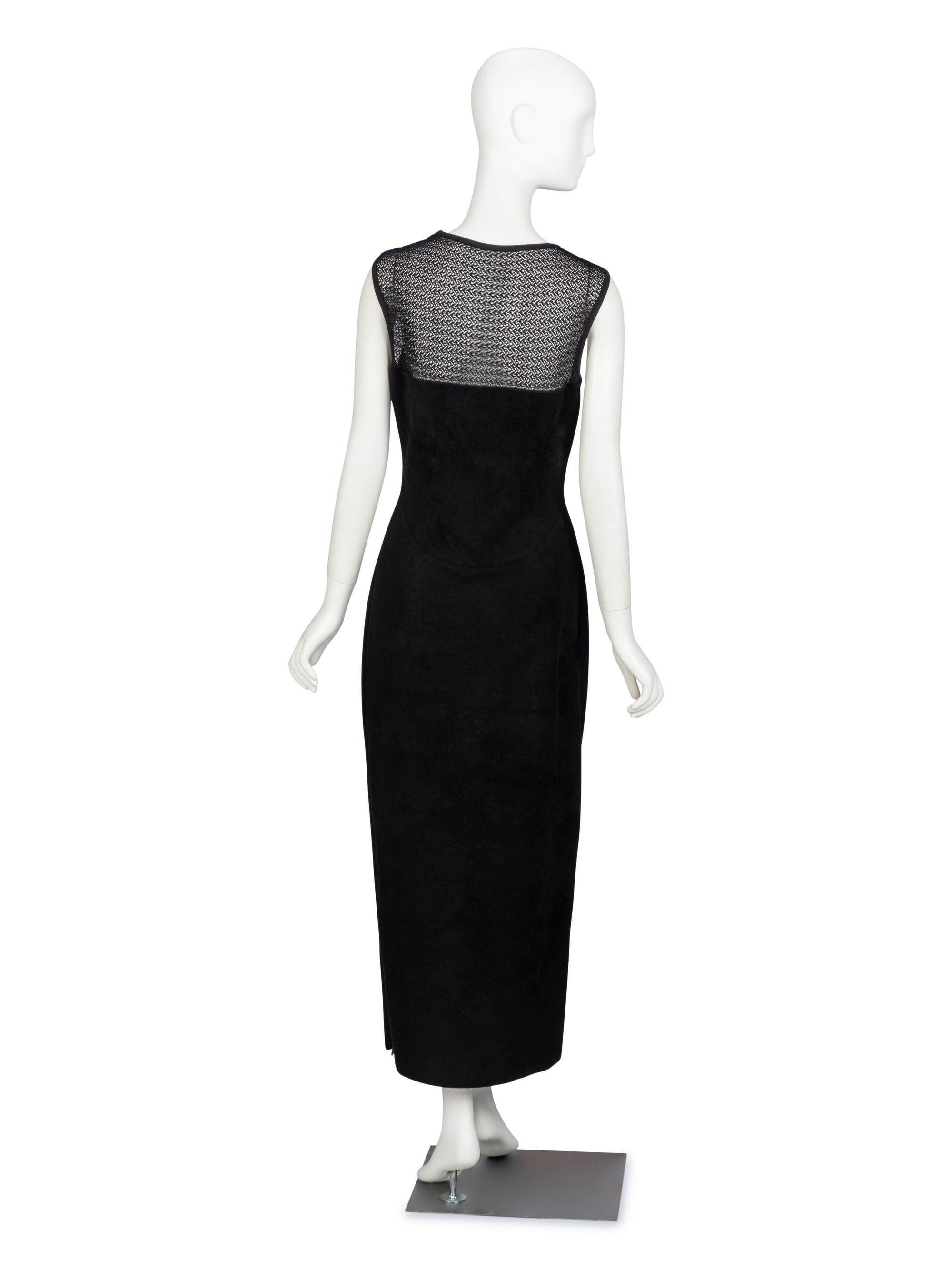 AlaÏa, Black Velvet Fleece Stretch Dress