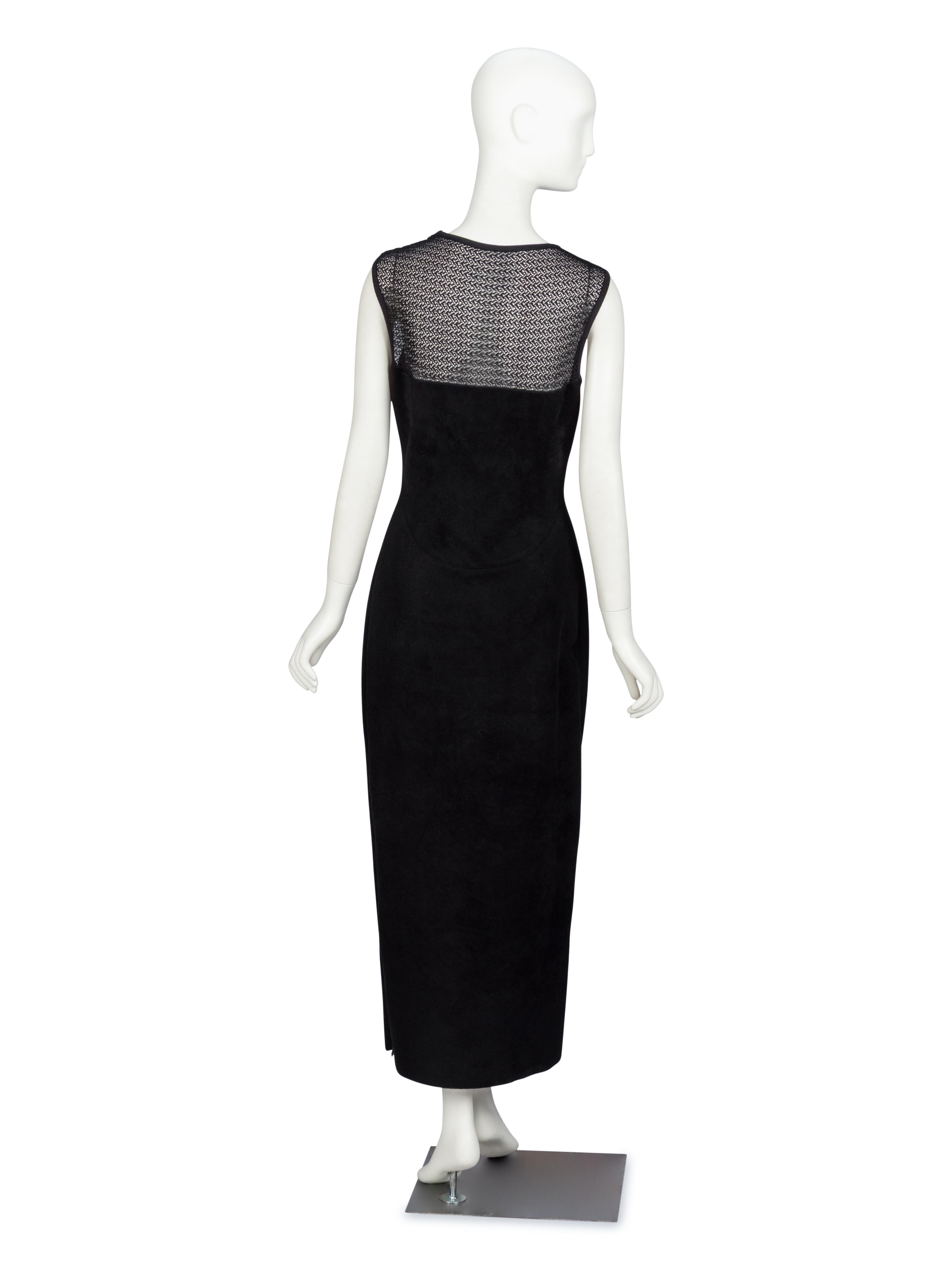 AlaÏa, Black Velvet Fleece Stretch Dress