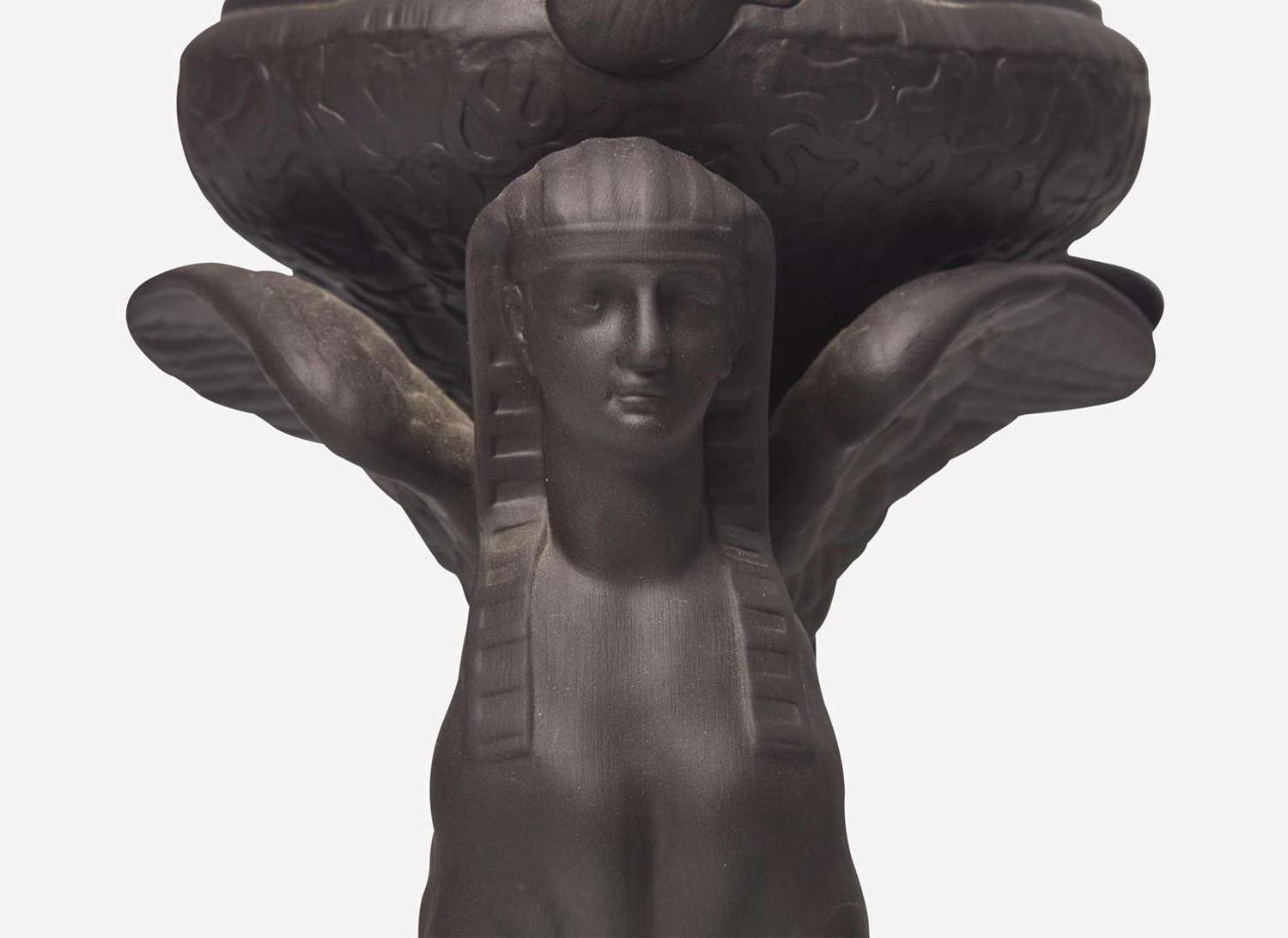 A Contemporary Wedgwood Black Basalt Brainstone Vase, UK, 2000