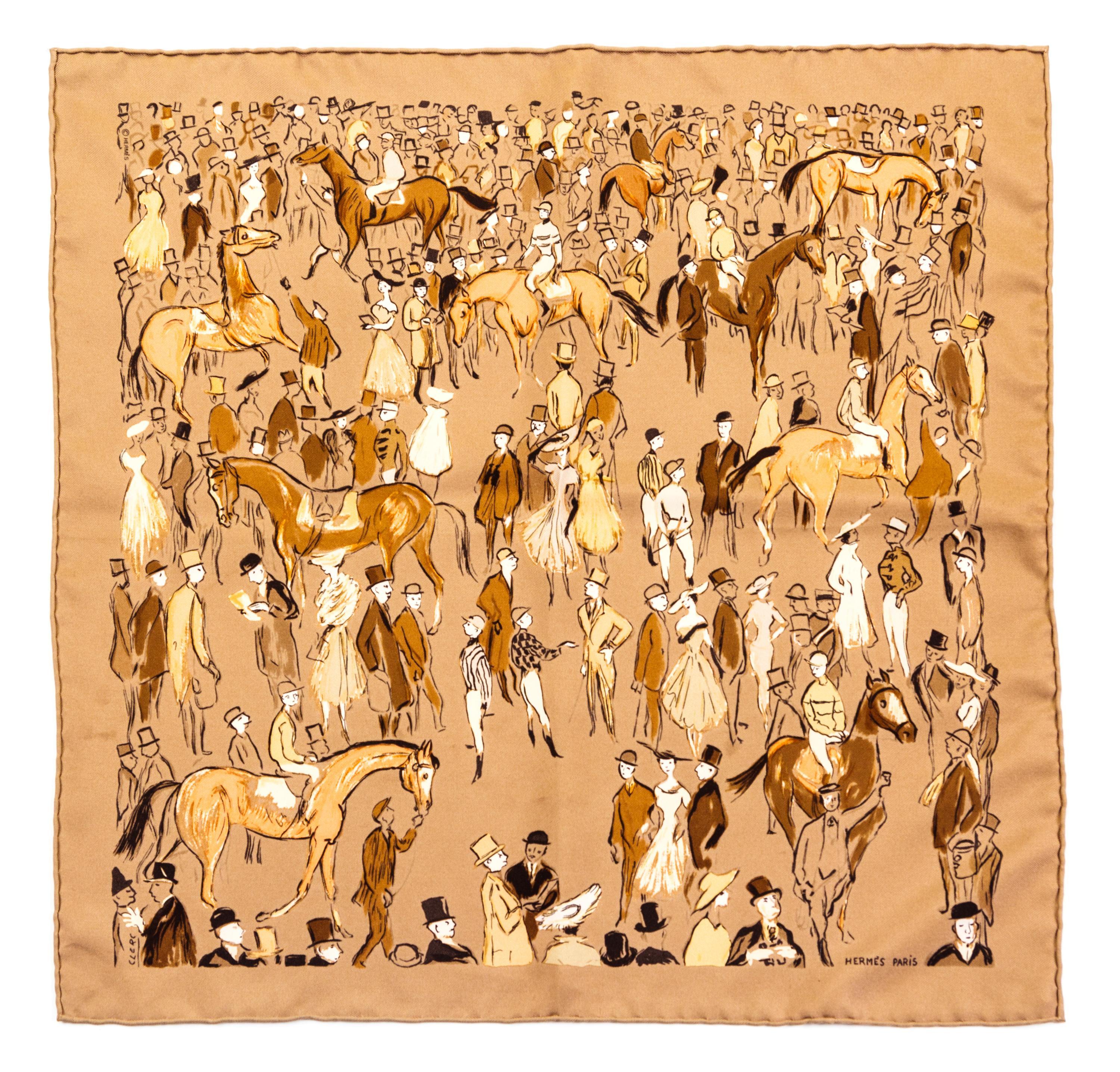 A Group of Hermes Silk Pocket Squares, 16" x 16".
