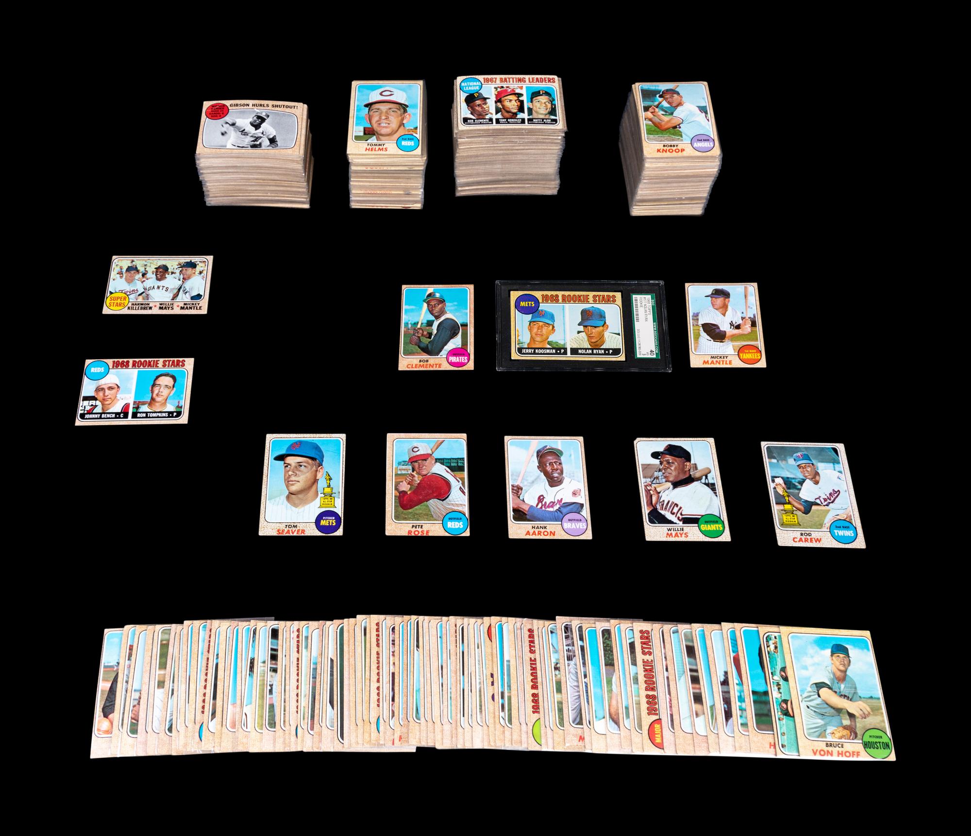 A Complete Set of 1968 Topps Baseball Cards Including Nolan Ryan Rookie (598/598)