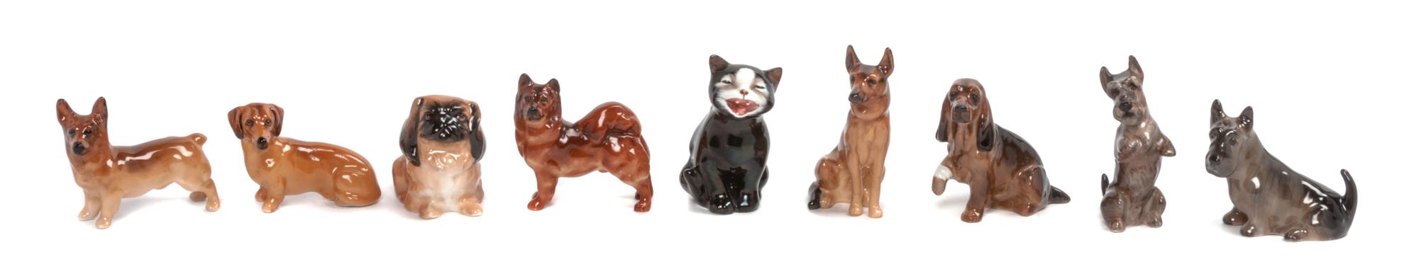 Eight Royal Doulton Porcelain Figures Width of widest 2 3/4 inches. — 20TH CENTURY