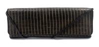 A Giorgio Armani Olive Green Leather Stitched Convertible Bag, 15 x 5 1/2 x 1 1/2 inches.