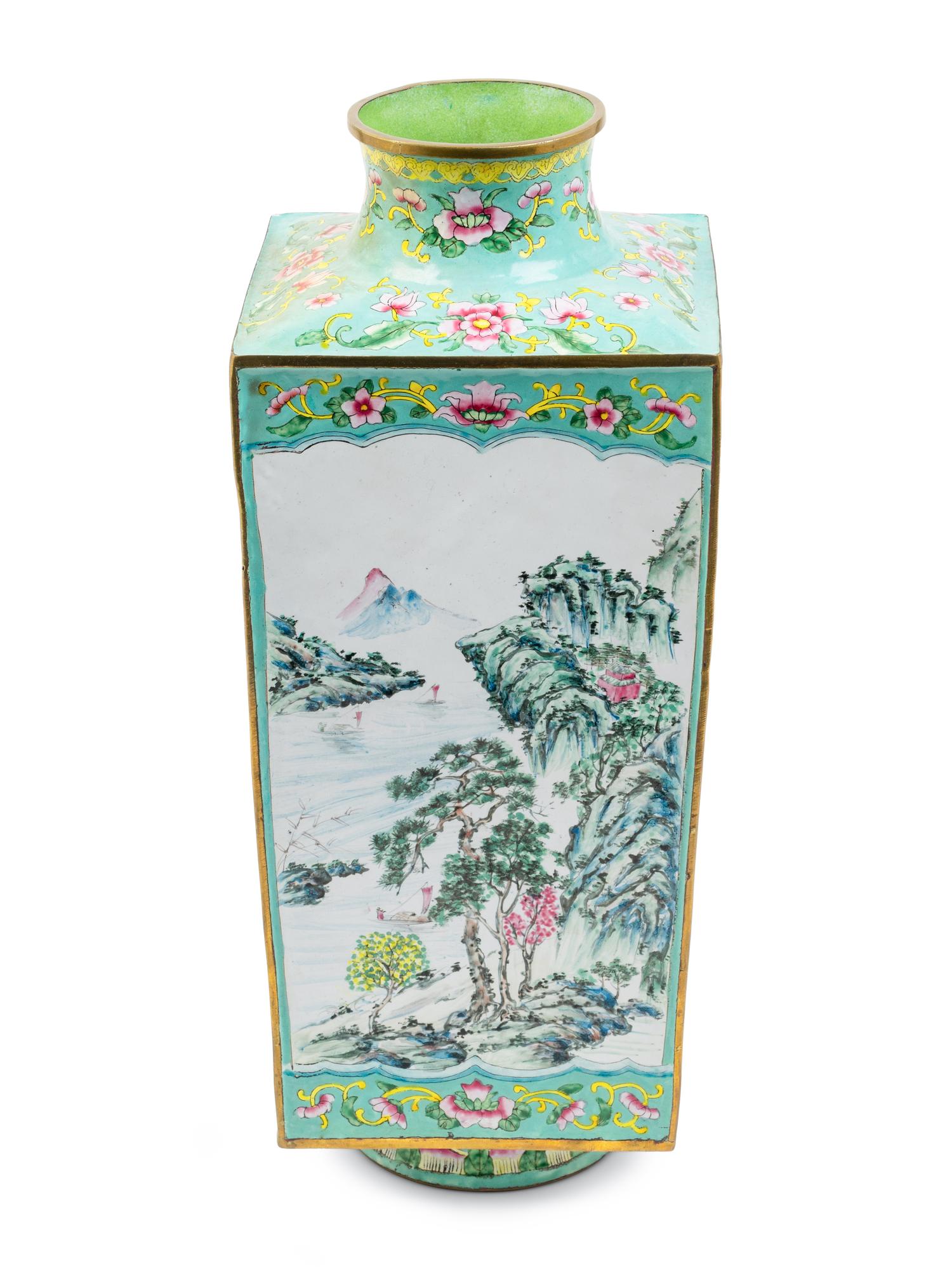 A Chinese Enamel on Copper Painted Vase