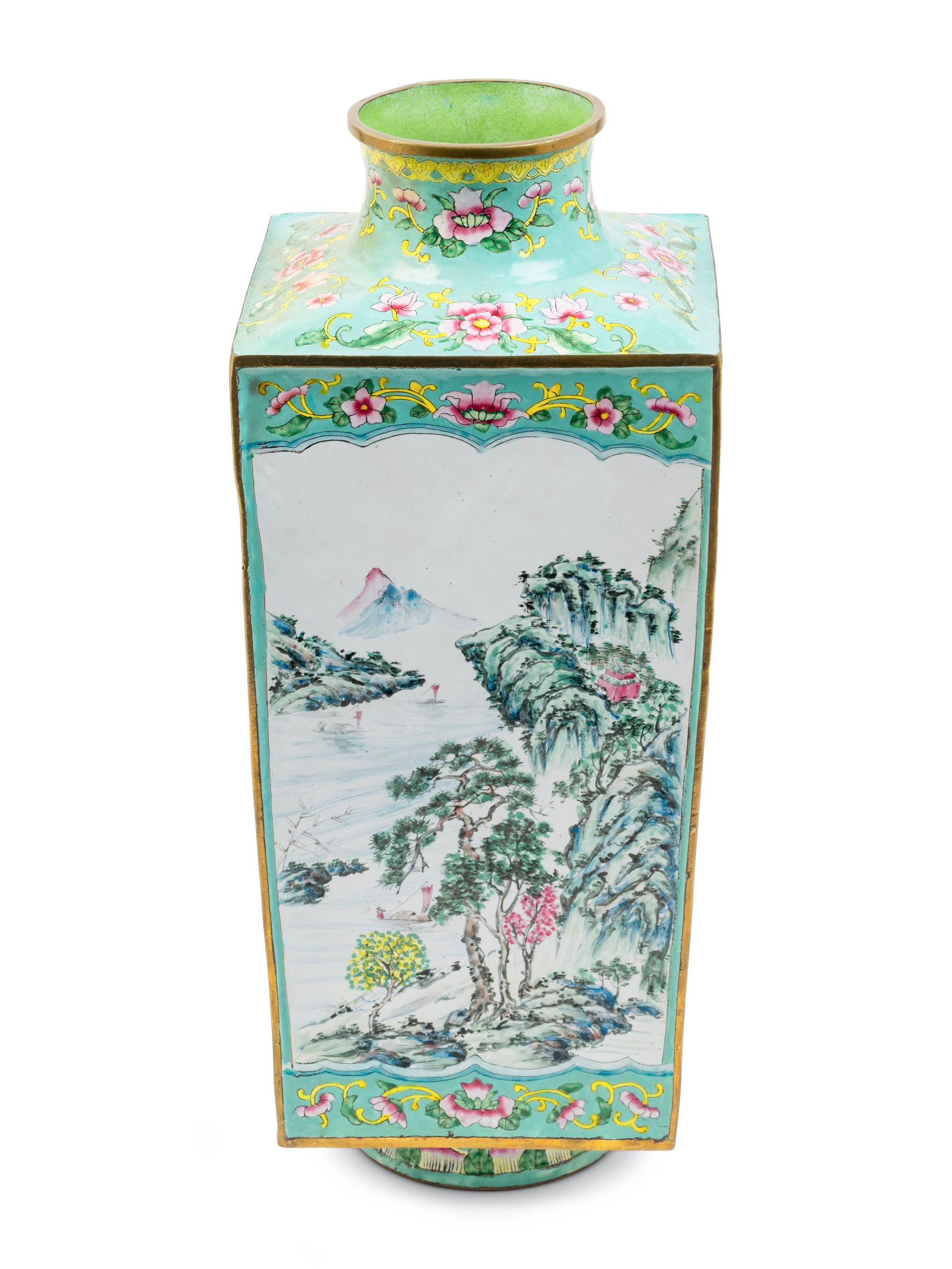 A Chinese Enamel on Copper Painted Vase