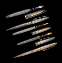 A Collection of Five Silver-Cased Montblanc Writing Instruments