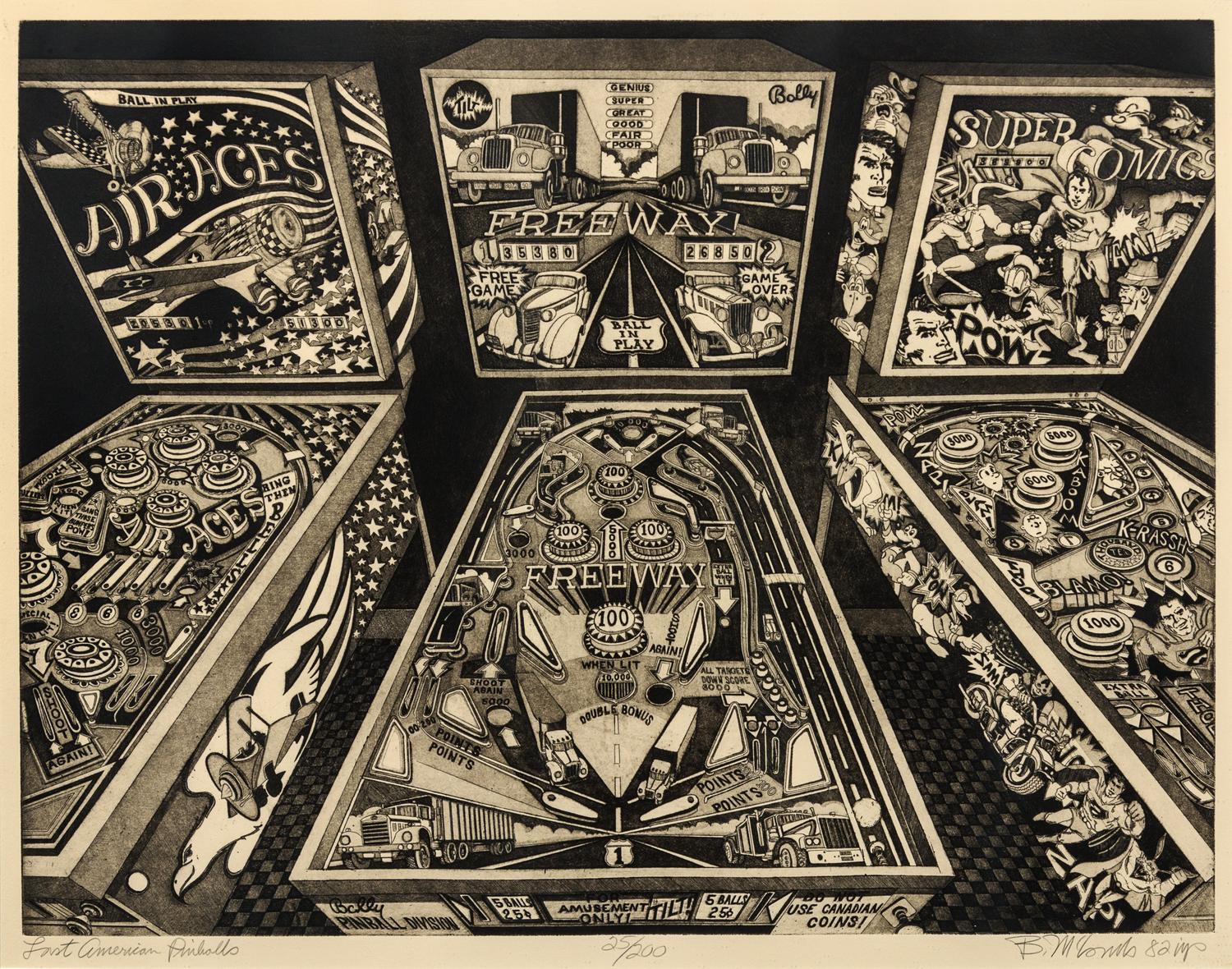 Bruce McComb, (American, b. 1943), Last American Pinballs, 1982
