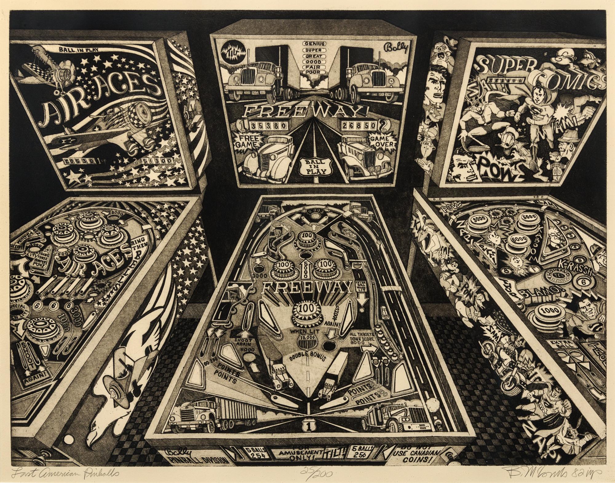 Bruce McComb, (American, b. 1943), Last American Pinballs, 1982