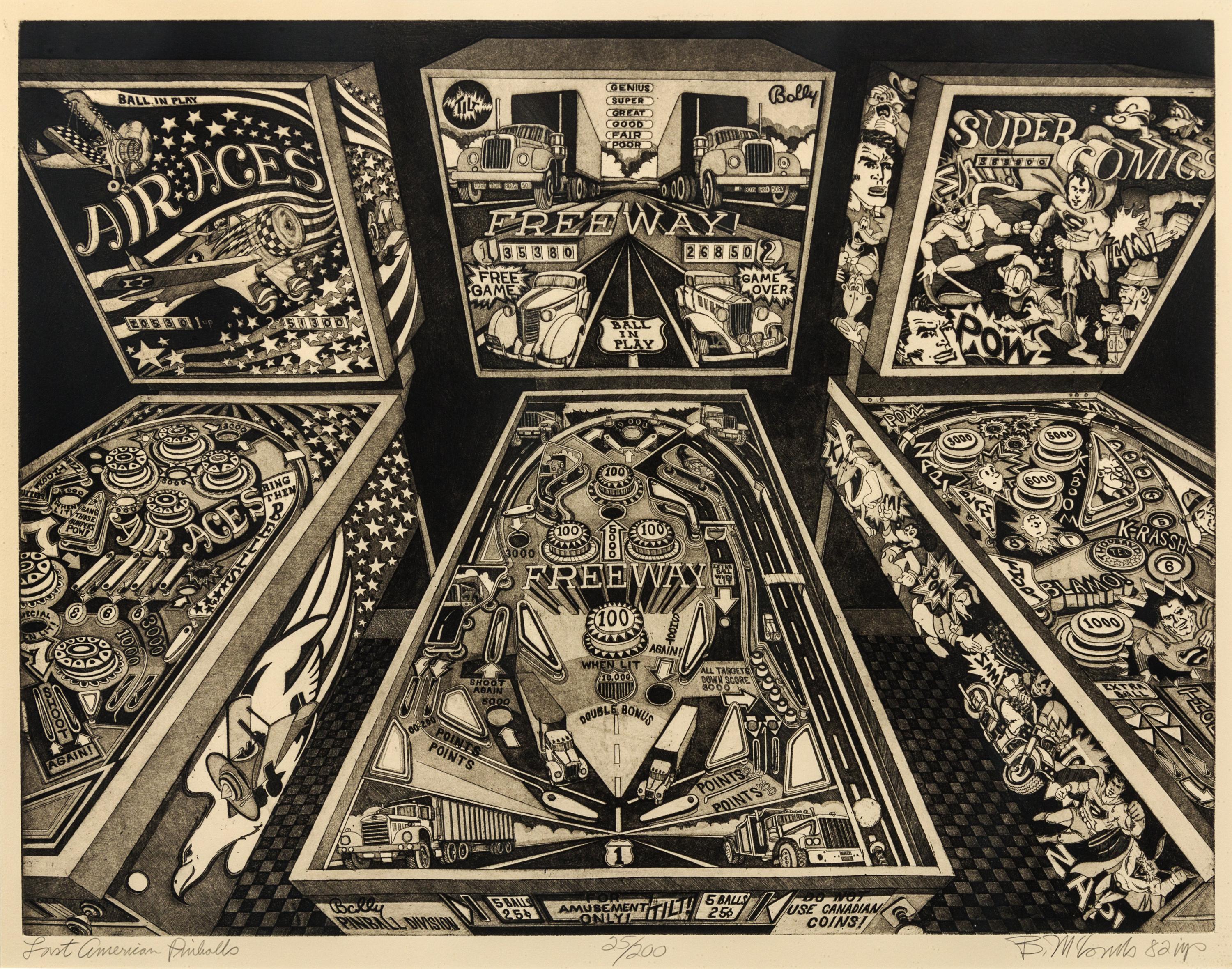 Bruce McComb, (American, b. 1943), Last American Pinballs, 1982
