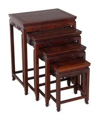 A Set of Four Chinese Possibly Huanghuali Nesting Tables