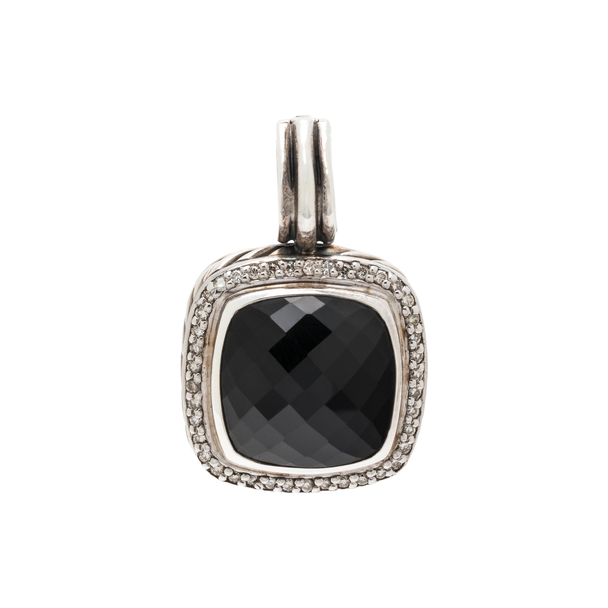 DAVID YURMAN, ONYX AND DIAMOND 'ALBION' PENDANT