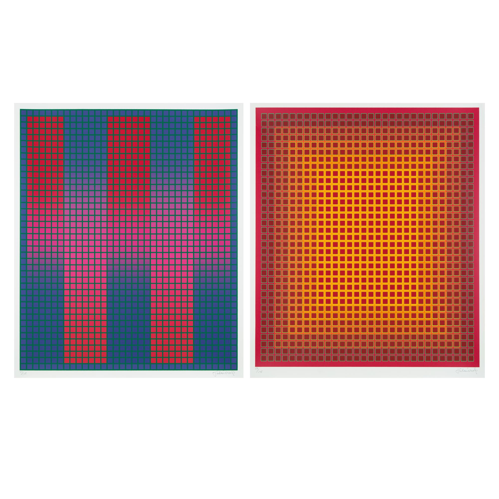 Julian Stanczak (American/Polish, 1928–2017) — A pair of screenprints ( Trespass , 1979; Sequential Chroma, 1981)