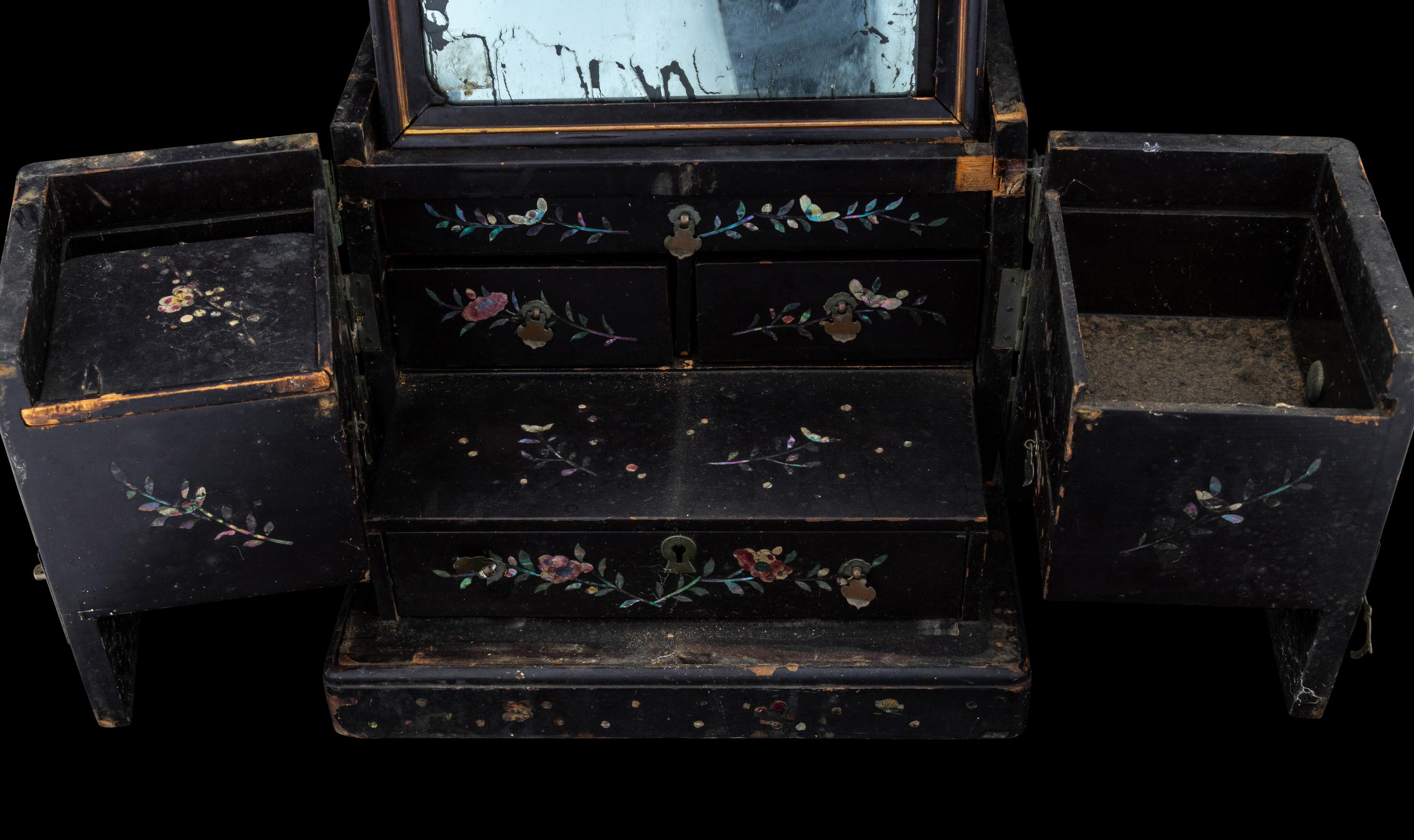 Two Small Chinese Mother-of-Pearl Inlaid Hardwood Chests