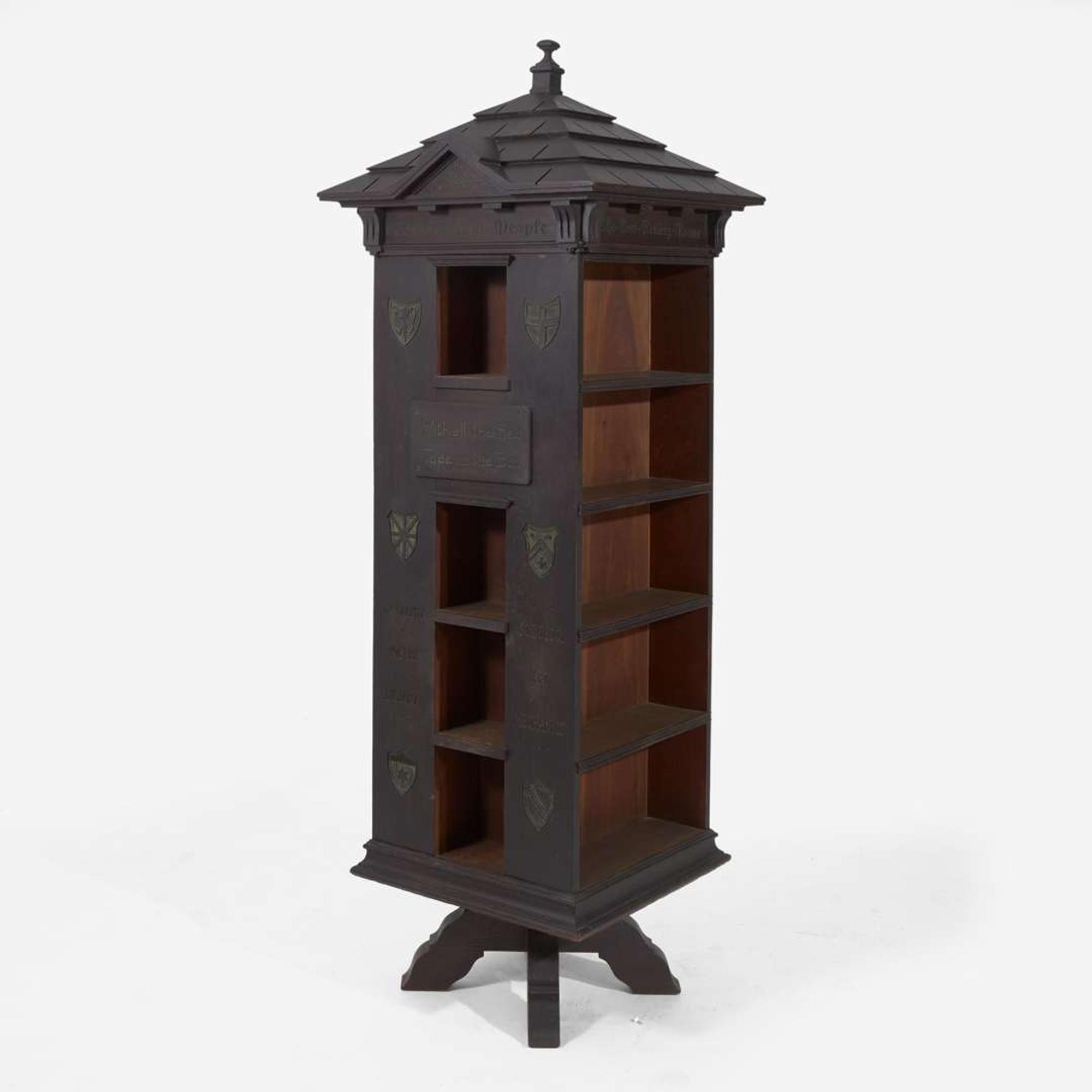Seymour Easton (British, 1859-1916) "Tabard Inn Library" Revolving Bookcase, circa 1902