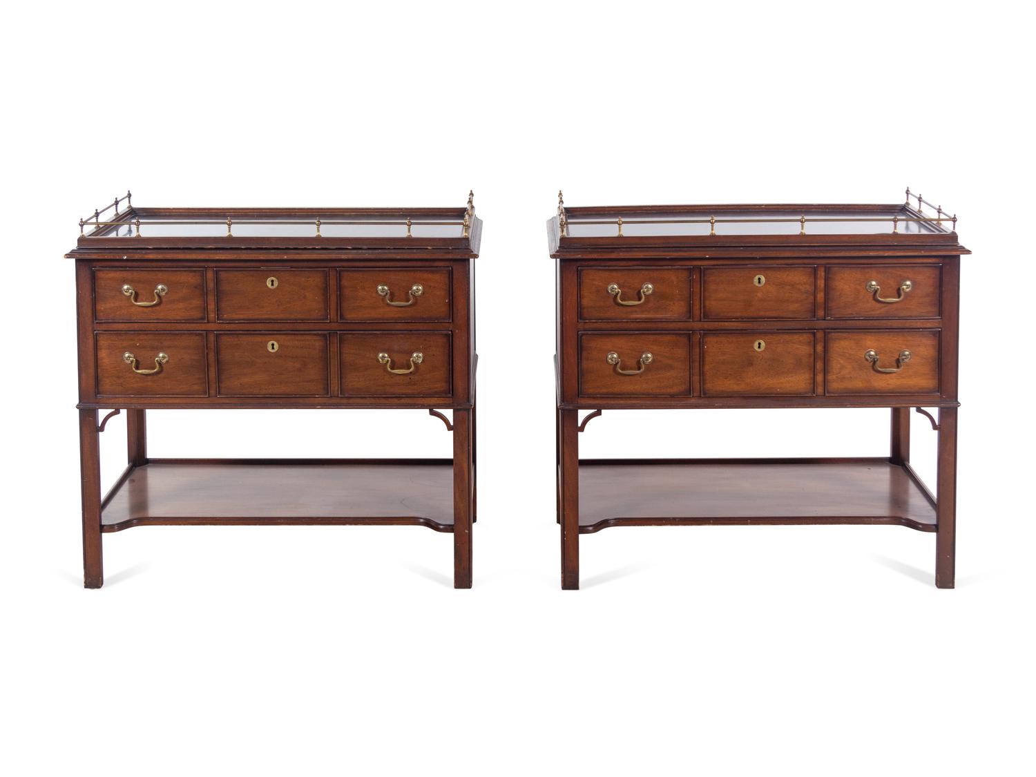 A Pair of Kindel George III Style Mahogany Serving Tables