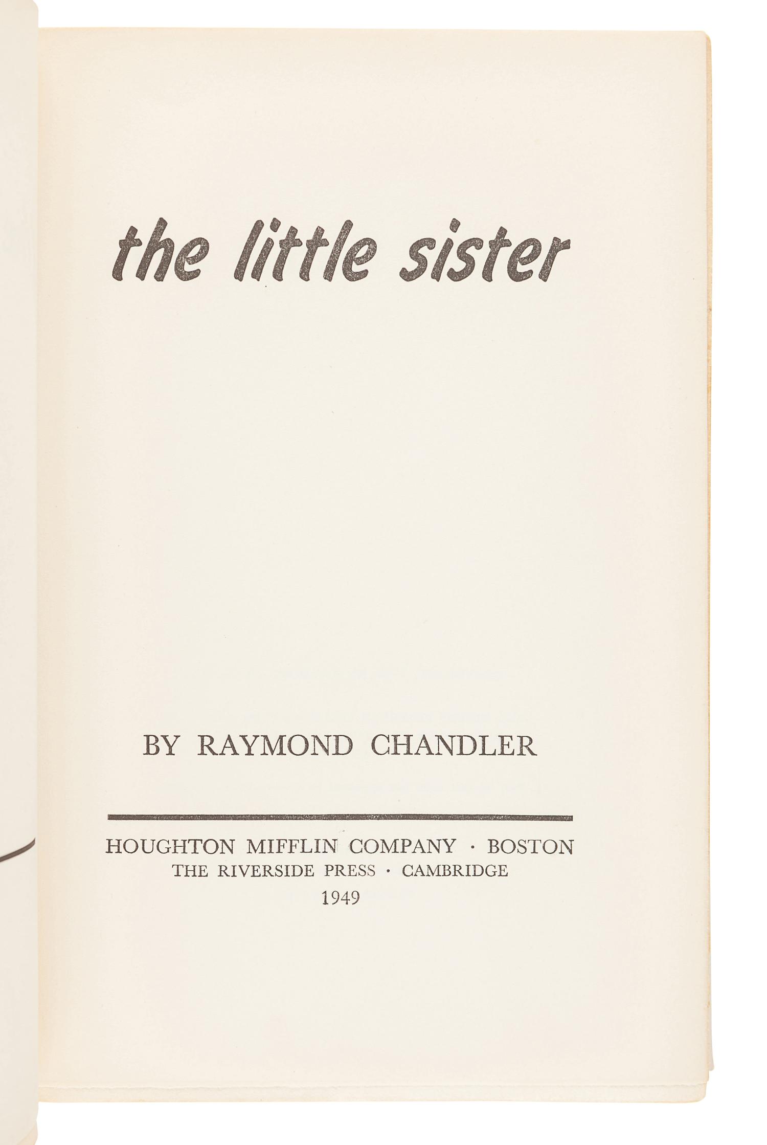CHANDLER, Raymond (1888-1959). Farewell, My Lovely. New York: Alfred A. Knopf, 1940.