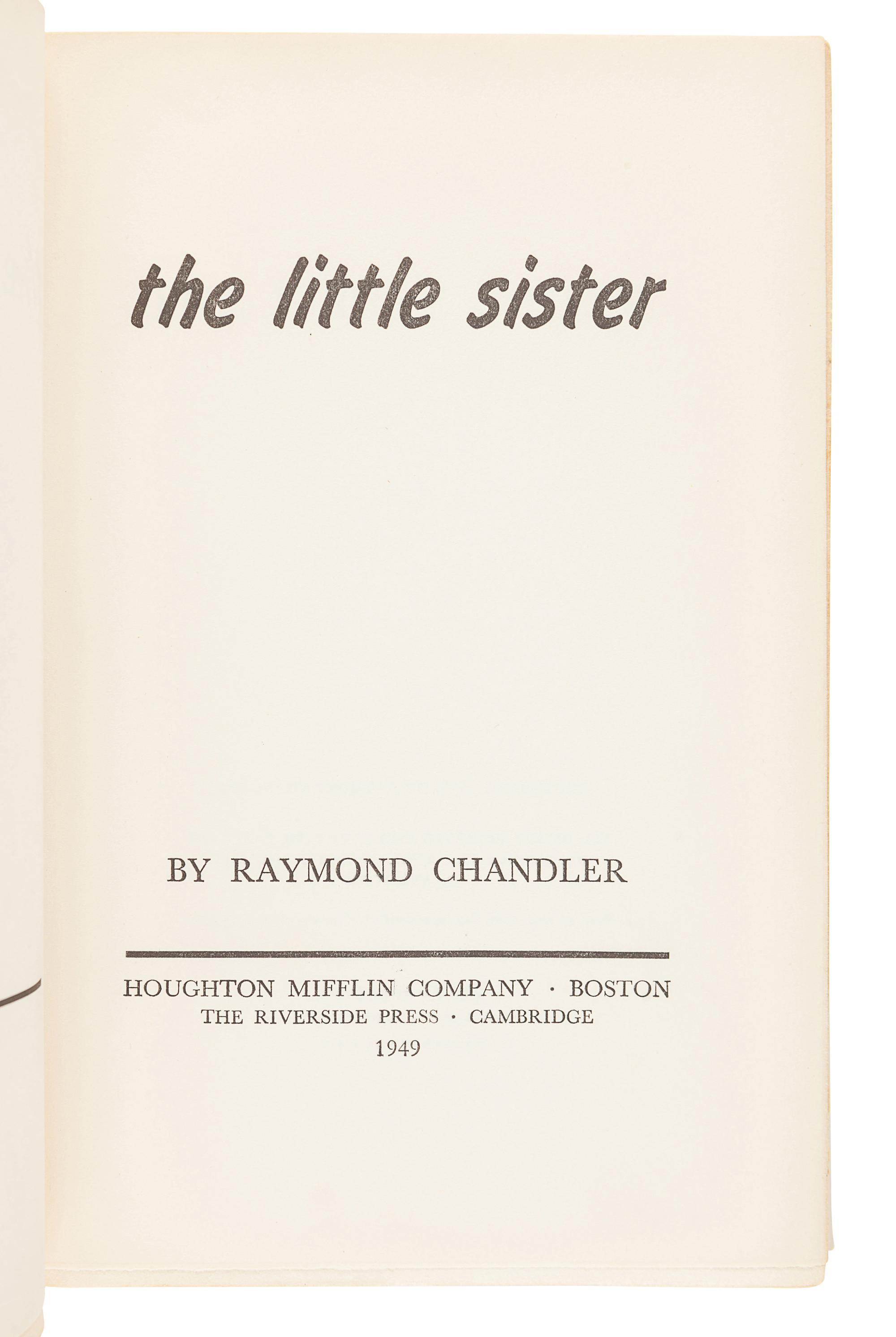 CHANDLER, Raymond (1888-1959). Farewell, My Lovely. New York: Alfred A. Knopf, 1940.