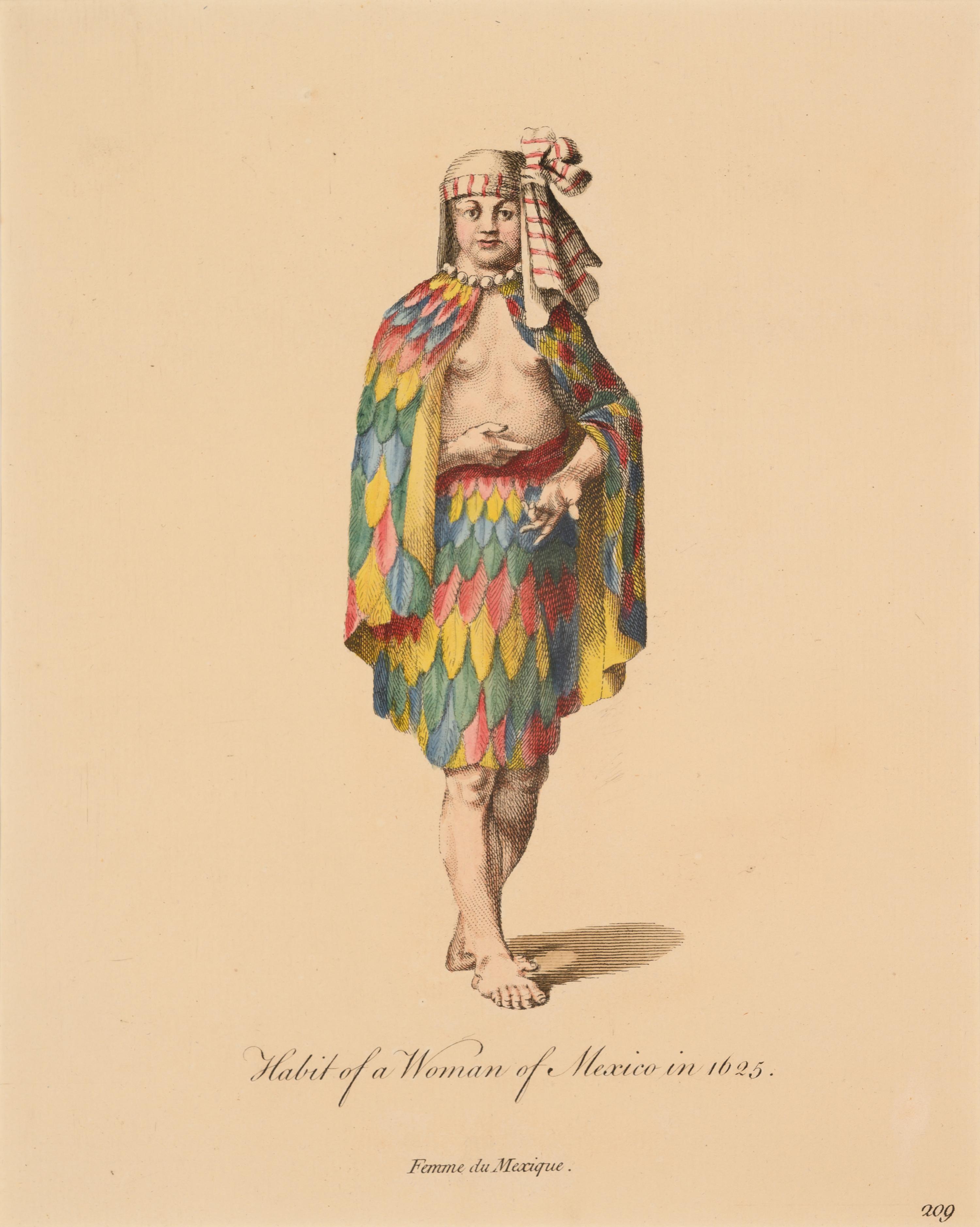 Six Hand-Colored Engravings of Dressing Habits of Native American Tribes After Thomas Jefferys (English, ca. 1719-1771)