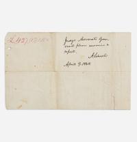 [Presidential] Lincoln, Abraham Autograph Note, signed