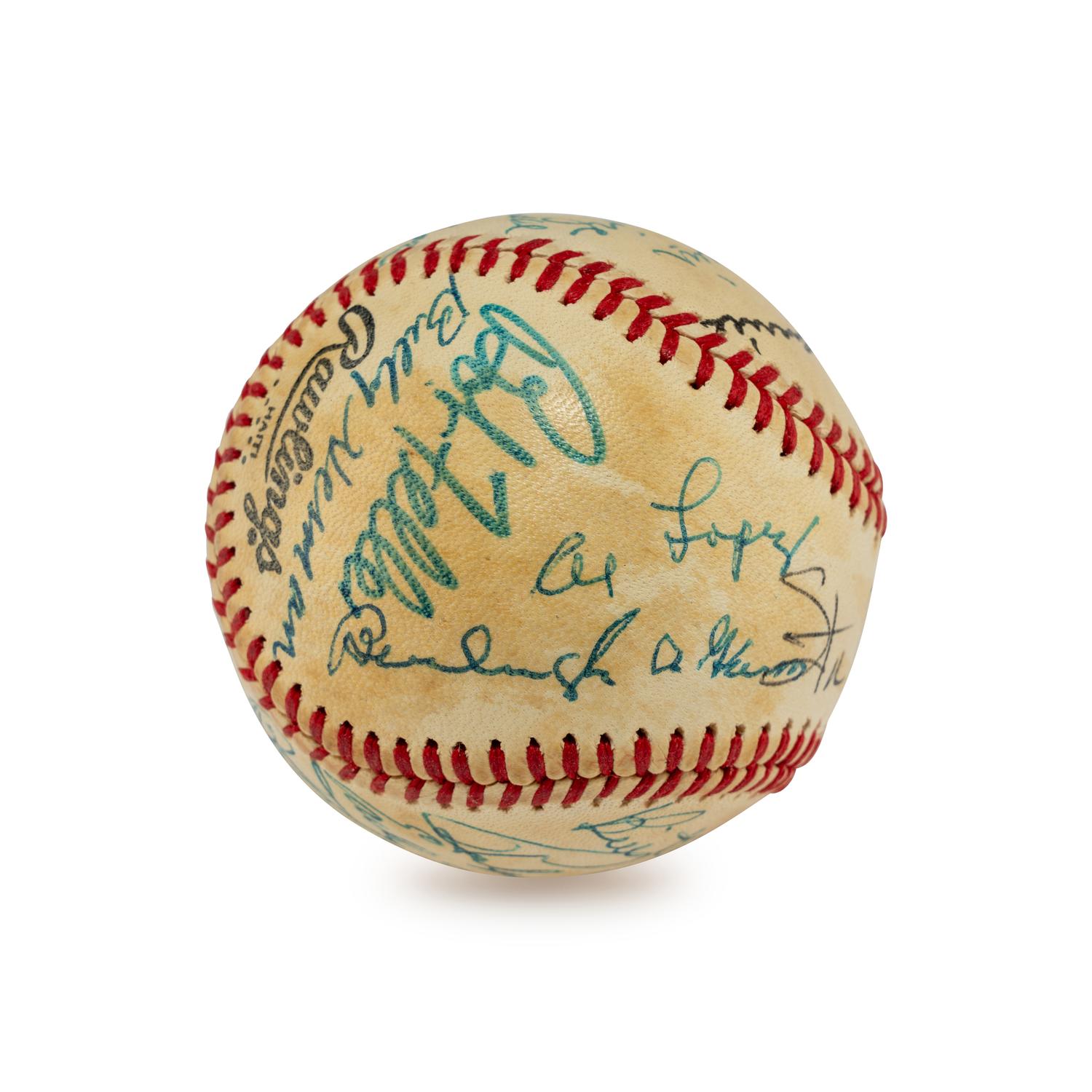 A Hall of Fame Multi Signed Autograph Baseball (PSA Sticker)